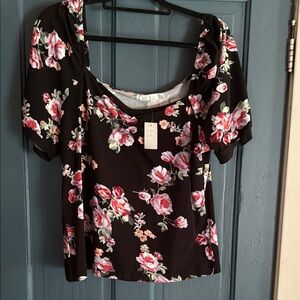 Maurices Pink Smocked Ruffled Short Sleeve Blouse